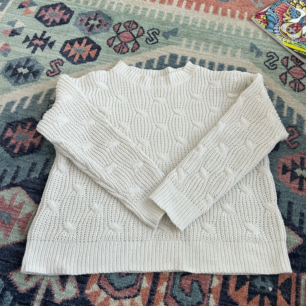 Kids Cream Cable Knit Sweater size XL 16